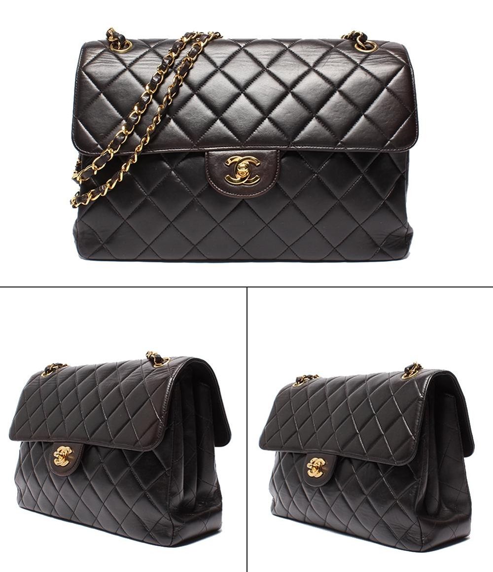 Chanel Shoulder Bag Double Face Chain Lambskin Gold Maxi Quilted 30 — view 2