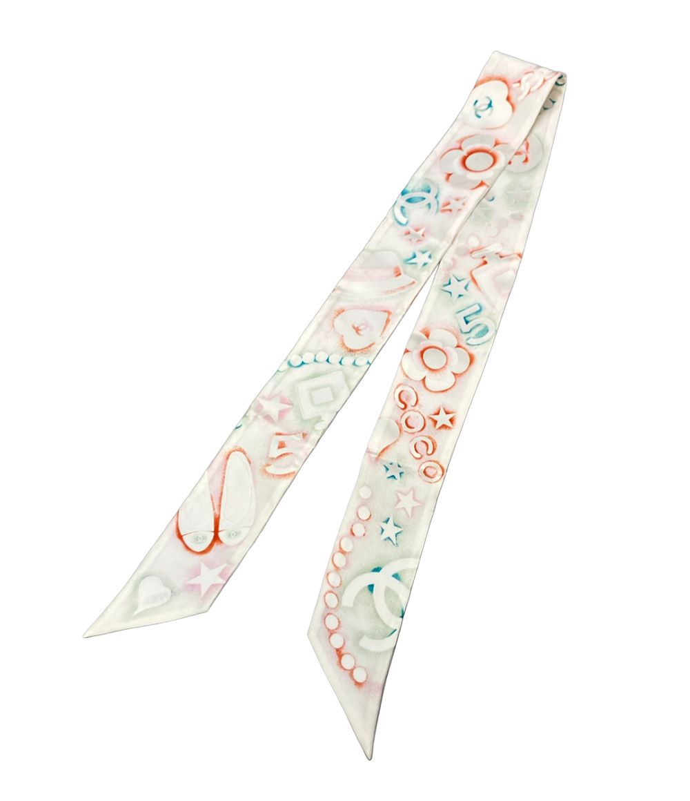 Chanel Scarf Silk White — view 2