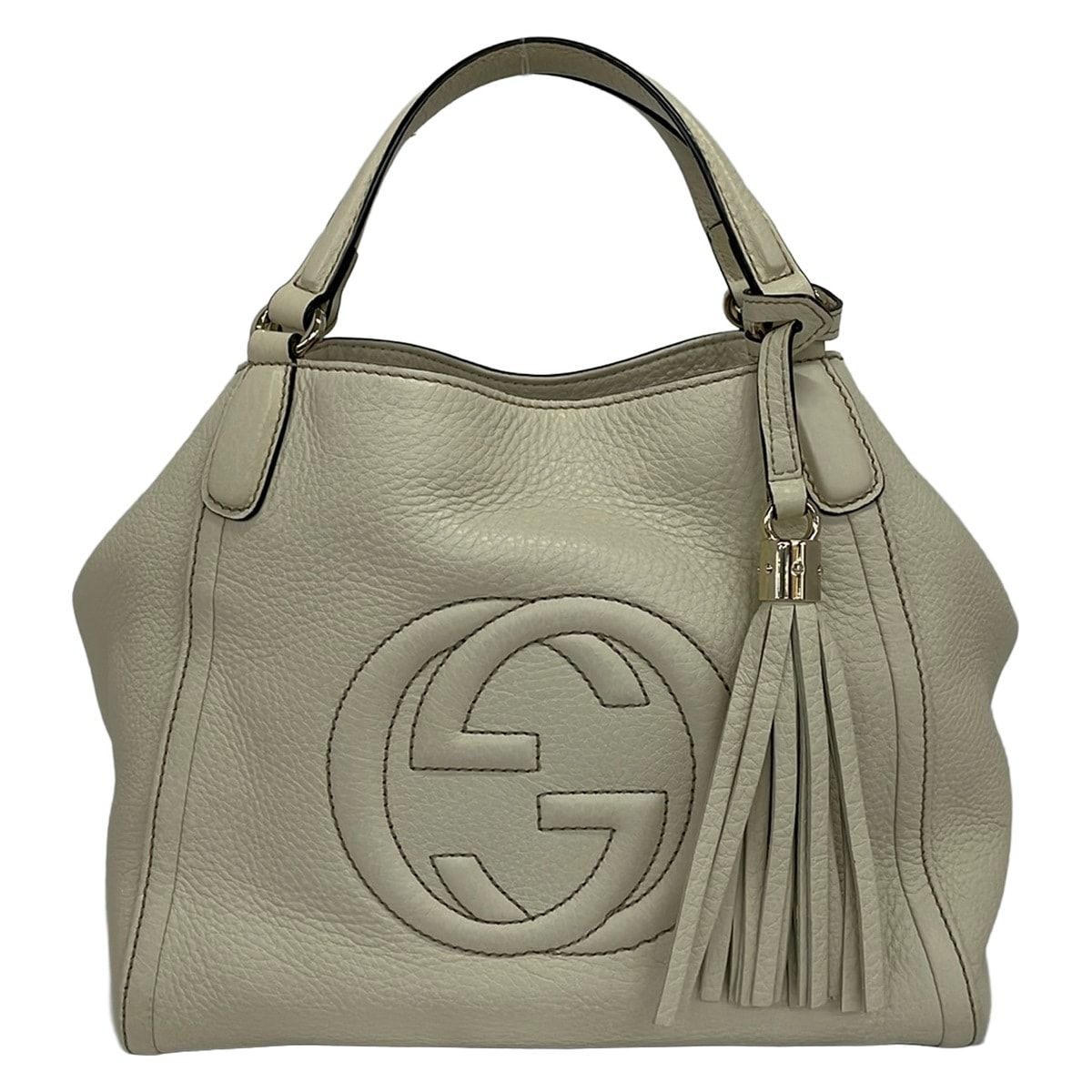 Gucci Tote Bag Soho White Leather