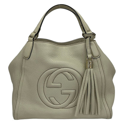 Gucci Tote Bag Soho White Leather