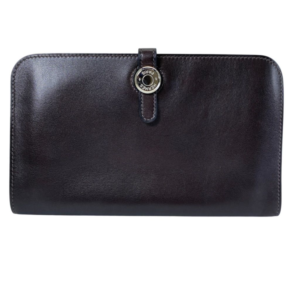Hermes Dogon GM Duo Bifold Wallet Medium Stamp Leather Brown