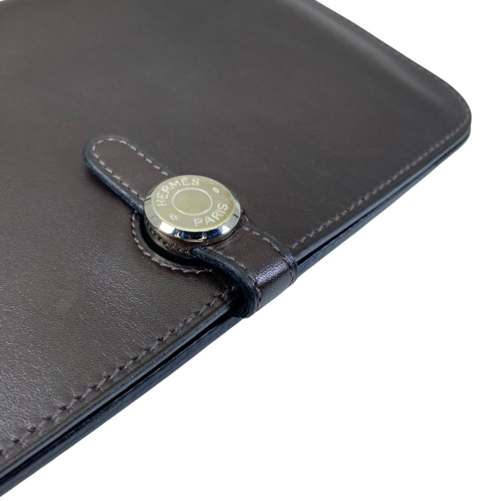 Hermes Dogon GM Duo Bifold Wallet Medium Stamp Leather Brown — view 4