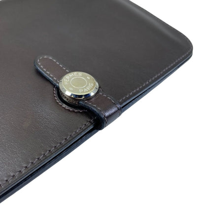 Hermes Dogon GM Duo Bifold Wallet Medium Stamp Leather Brown — view 4