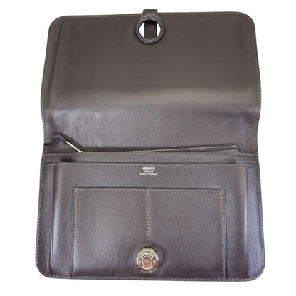 Hermes Dogon GM Duo Bifold Wallet Medium Stamp Leather Brown — view 5