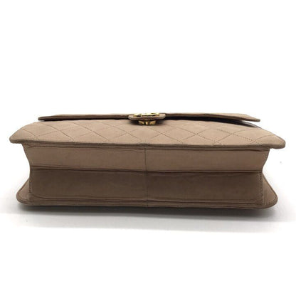 Chanel Quilted CC Logo Push Lock Chain Shoulder Bag Beige — view 3