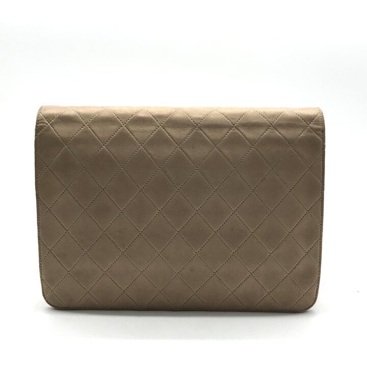 Chanel Quilted CC Logo Push Lock Chain Shoulder Bag Beige — view 2