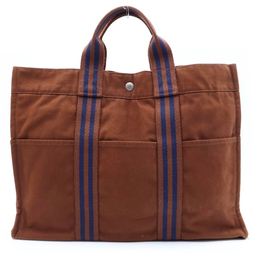 Hermes Fourre Tout MM Canvas Tote Bag Brown