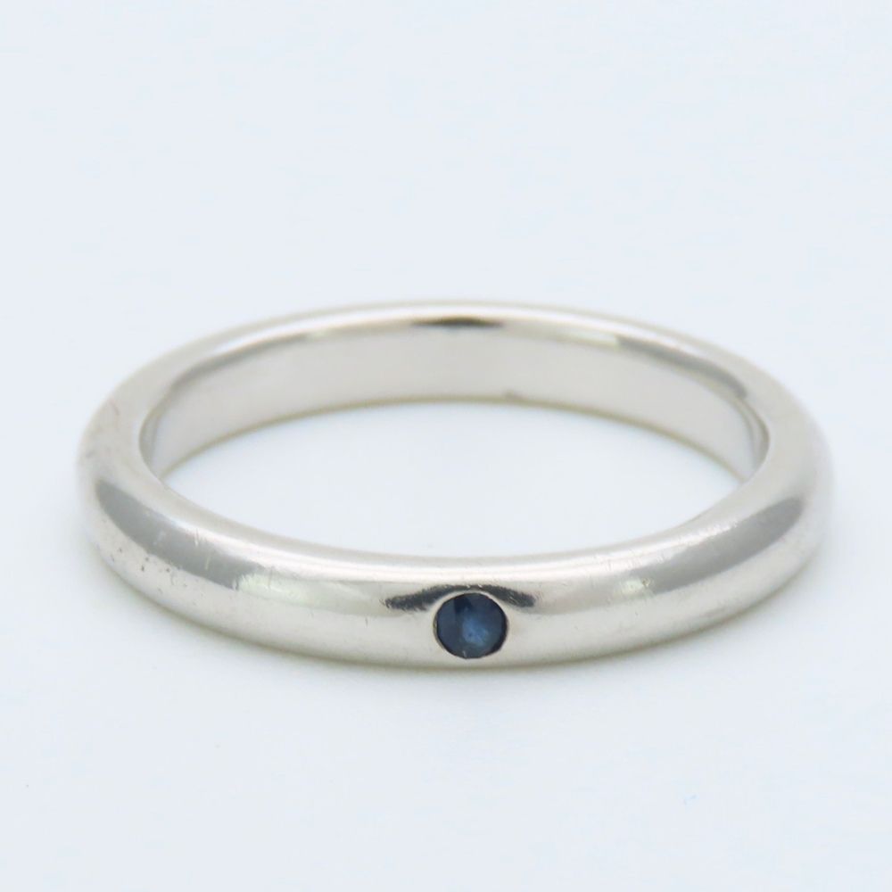 Tiffany & Co Ring Stacking Band 925 Sterling Silver Sapphire Blue Elsa Peretti — view 2