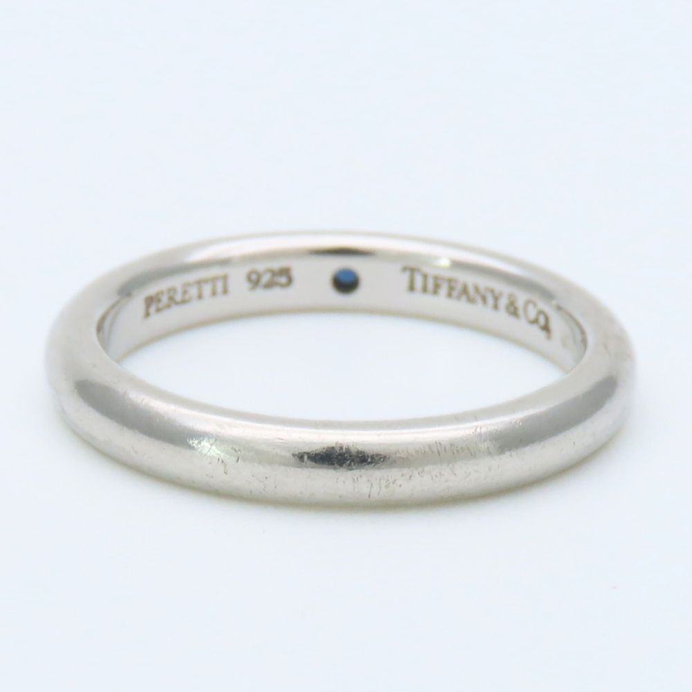 Tiffany & Co Ring Stacking Band 925 Sterling Silver Sapphire Blue Elsa Peretti — view 4
