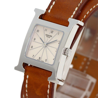 Hermes H Watch Double Tour SS Leather — view 3