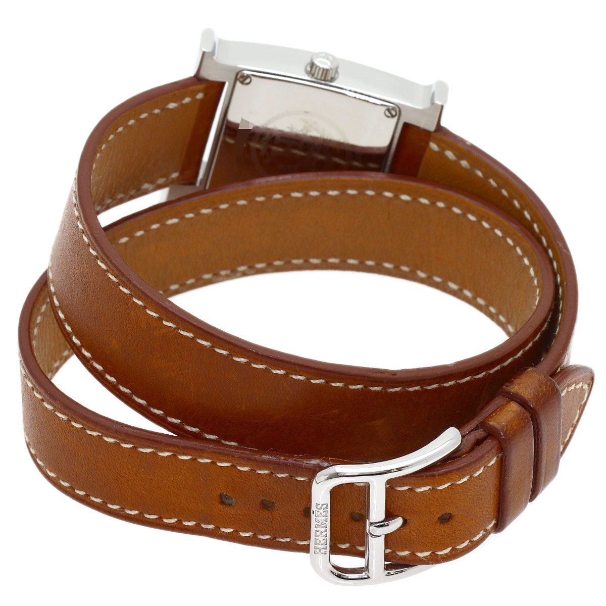 Hermes H Watch Double Tour SS Leather — view 8