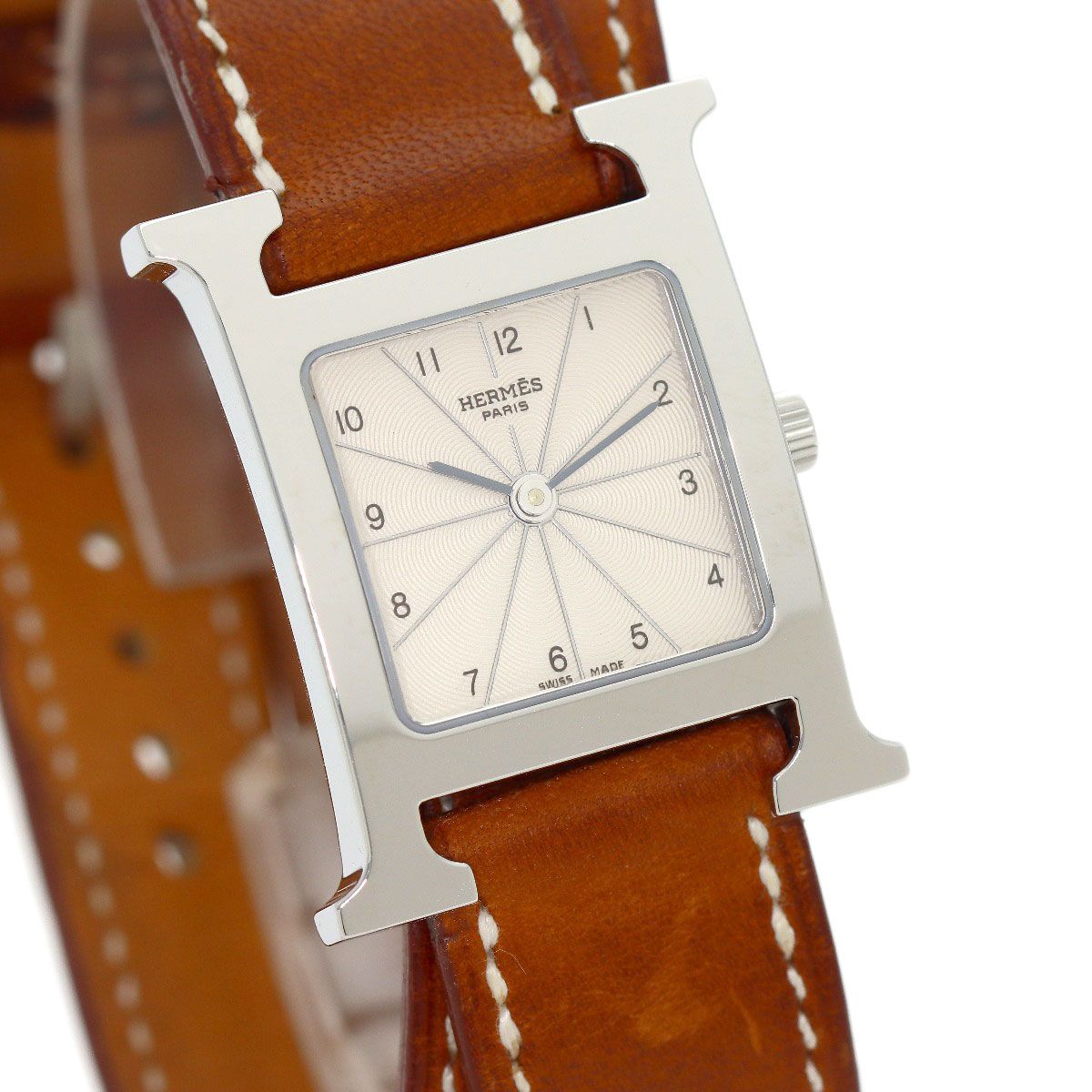 Hermes H Watch Double Tour SS Leather — view 4