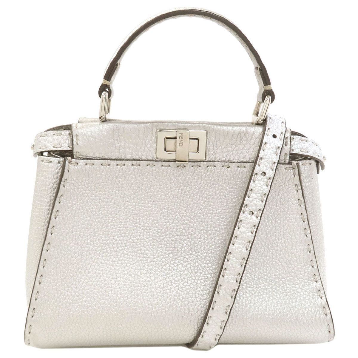Fendi Peekaboo Mini Selleria 2-Way Handbag Calfskin