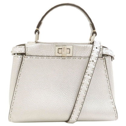 Fendi Peekaboo Mini Selleria 2-Way Handbag Calfskin