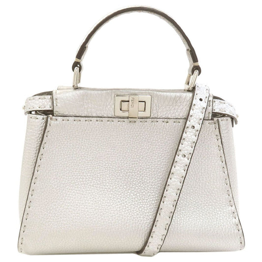 Fendi Peekaboo Mini Selleria 2-Way Handbag Calfskin