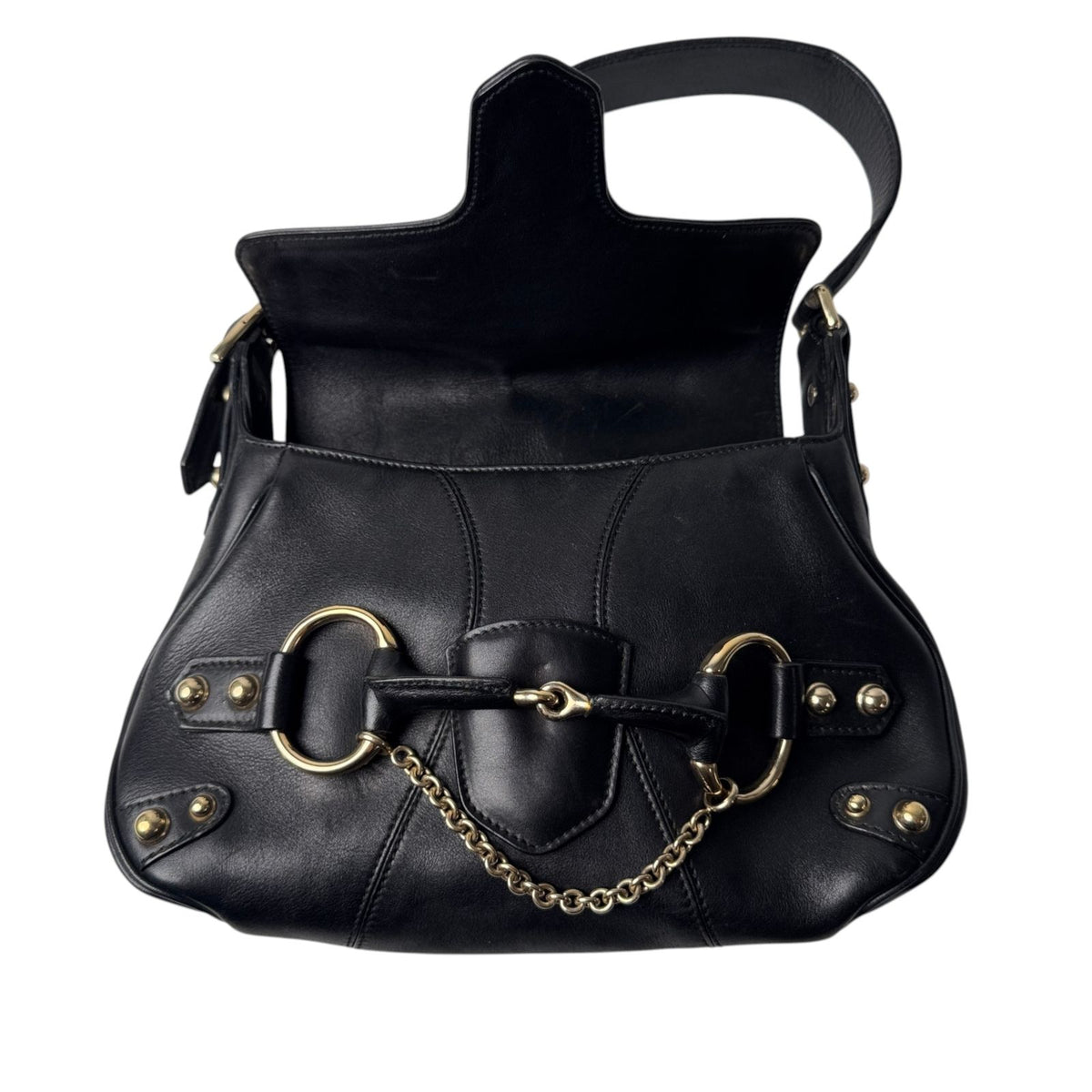 Gucci Horsebit Handbag Black — view 7