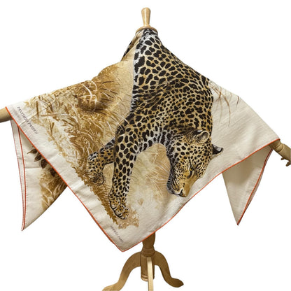 Hermes Carre Geant 140 Panthera Pardus Leopard Shawl Large Scarf — view 5
