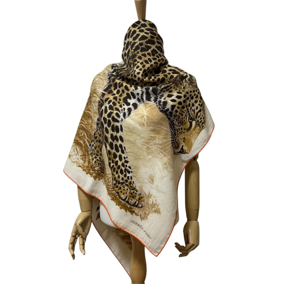 Hermes Carre Geant 140 Panthera Pardus Leopard Shawl Large Scarf — view 4