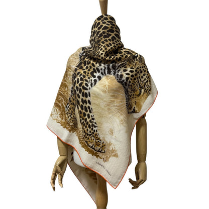 Hermes Carre Geant 140 Panthera Pardus Leopard Shawl Large Scarf — view 4
