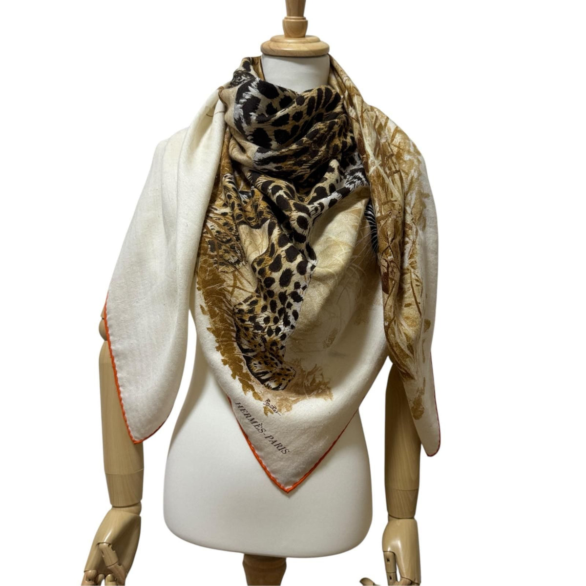 Hermes Carre Geant 140 Panthera Pardus Leopard Shawl Large Scarf — view 3