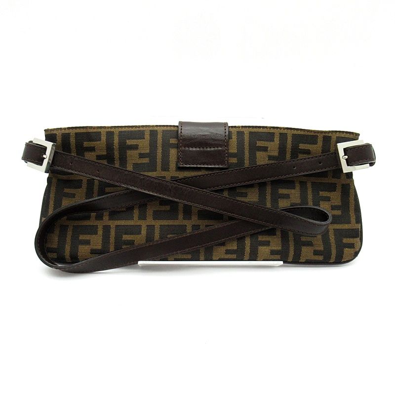 Fendi Zucca Waist Bag Canvas Leather Brown — view 4