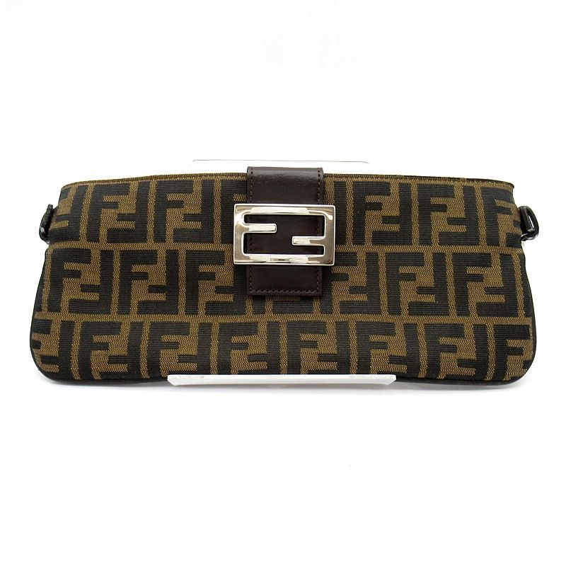 Fendi Zucca Waist Bag Canvas Leather Brown