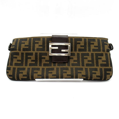 Fendi Zucca Waist Bag Canvas Leather Brown
