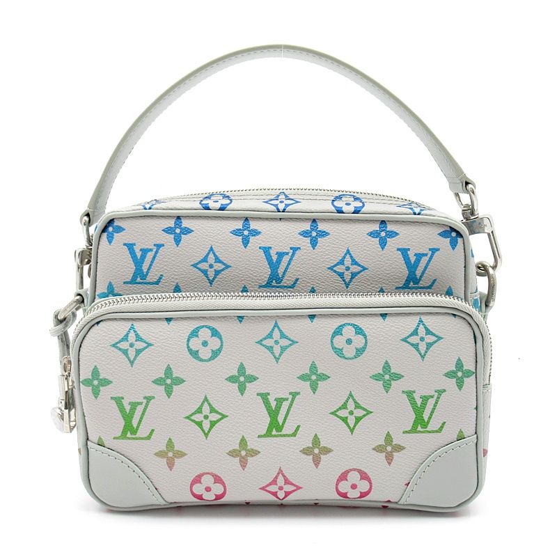 Louis Vuitton Nile Monogram Iridescent Shoulder Bag Light Gray Multicolor