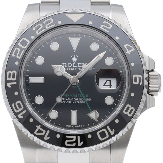 Rolex GMT-Master 2 Watch Mirror Buckle SS Black