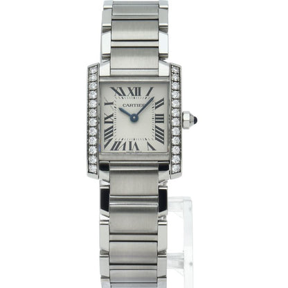 Cartier Tank Francaise SM Watch Diamond Bezel 4 SS Silver — view 2