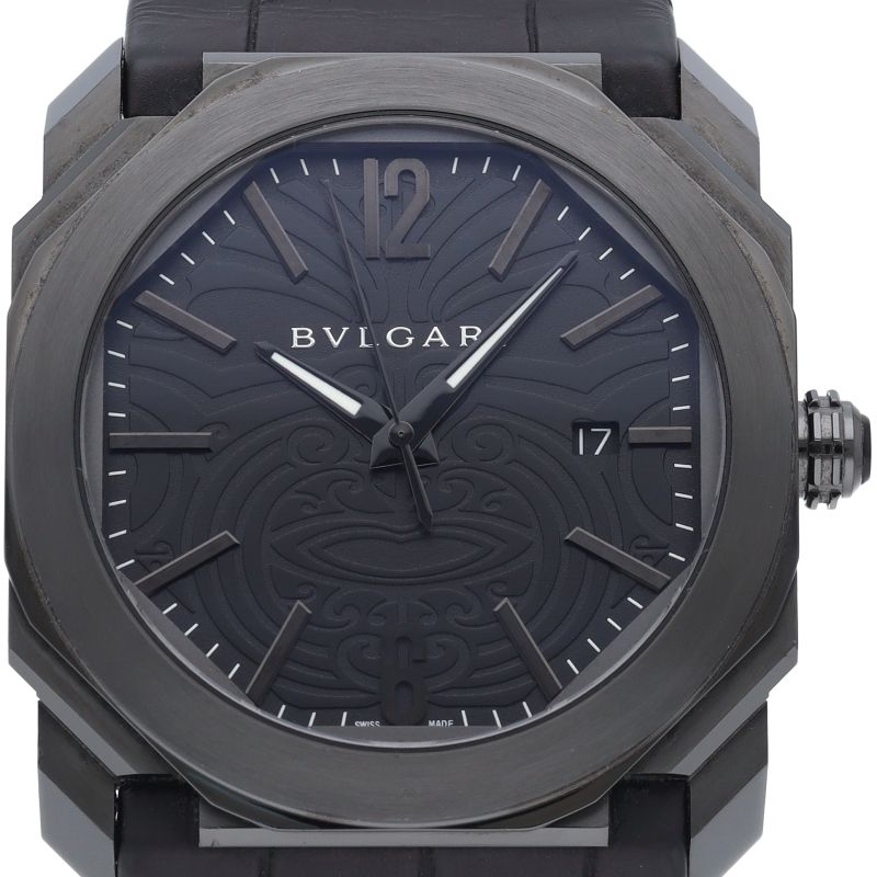 Bvlgari Octo All Black Watch 42 AB SS Leather