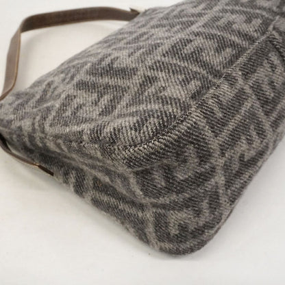 Fendi Shoulder Bag Zucca Mamma Bucket Knit Gray Silver — view 6