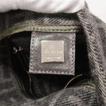 Fendi Shoulder Bag Zucca Mamma Bucket Knit Gray Silver — view 5