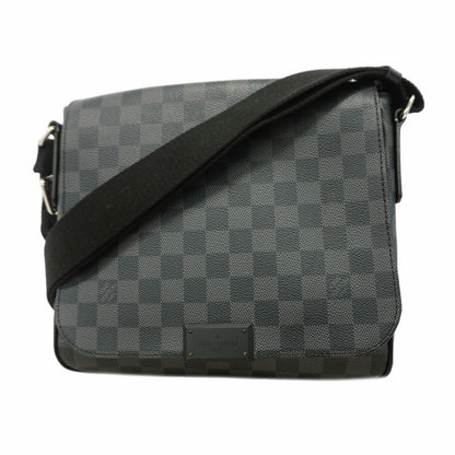 Louis Vuitton Shoulder Bag Damier Graphite District PM Black