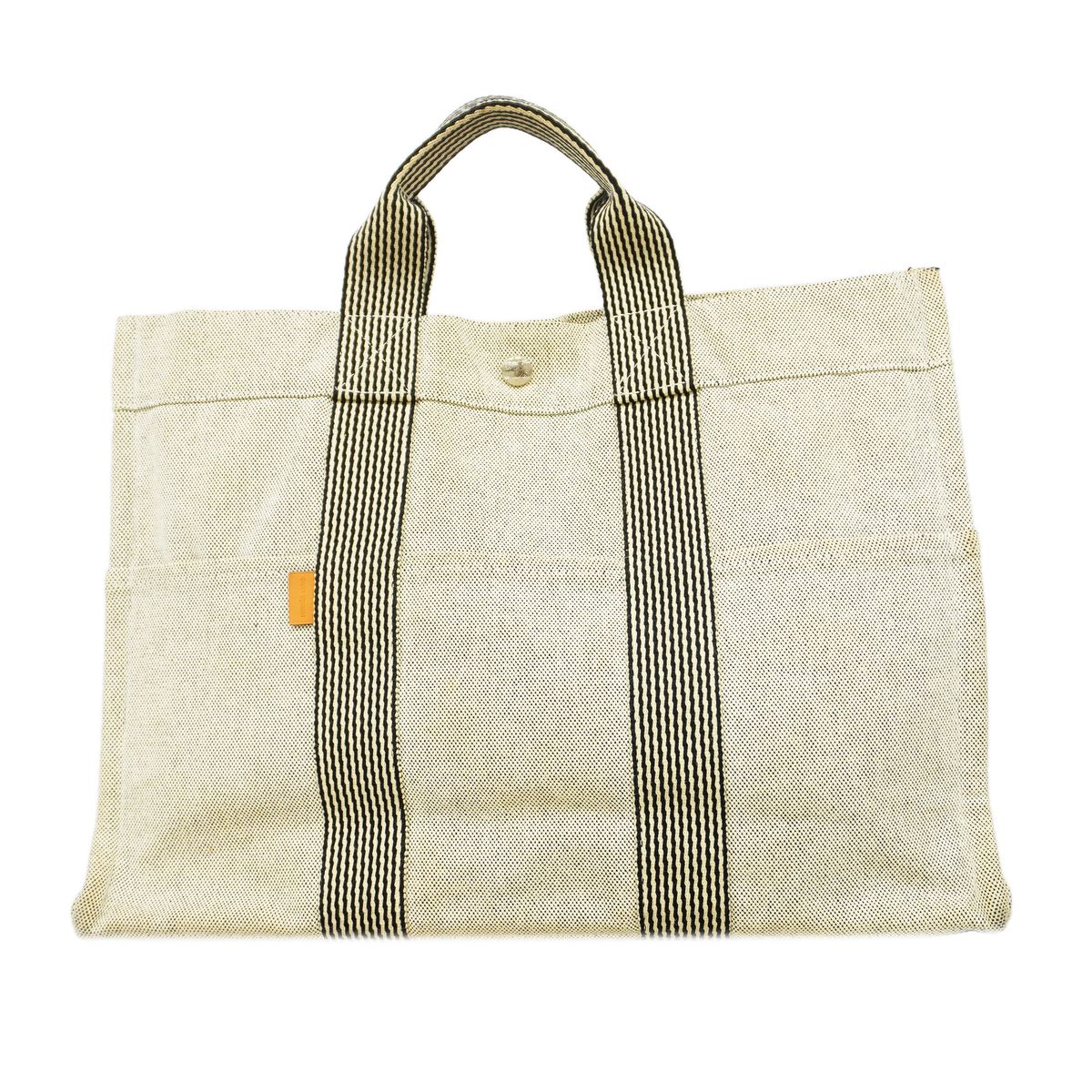 Hermes Tote Bag New Fourre Tout MM Canvas Gray Silver