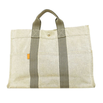 Hermes Tote Bag New Fourre Tout MM Canvas Gray Silver