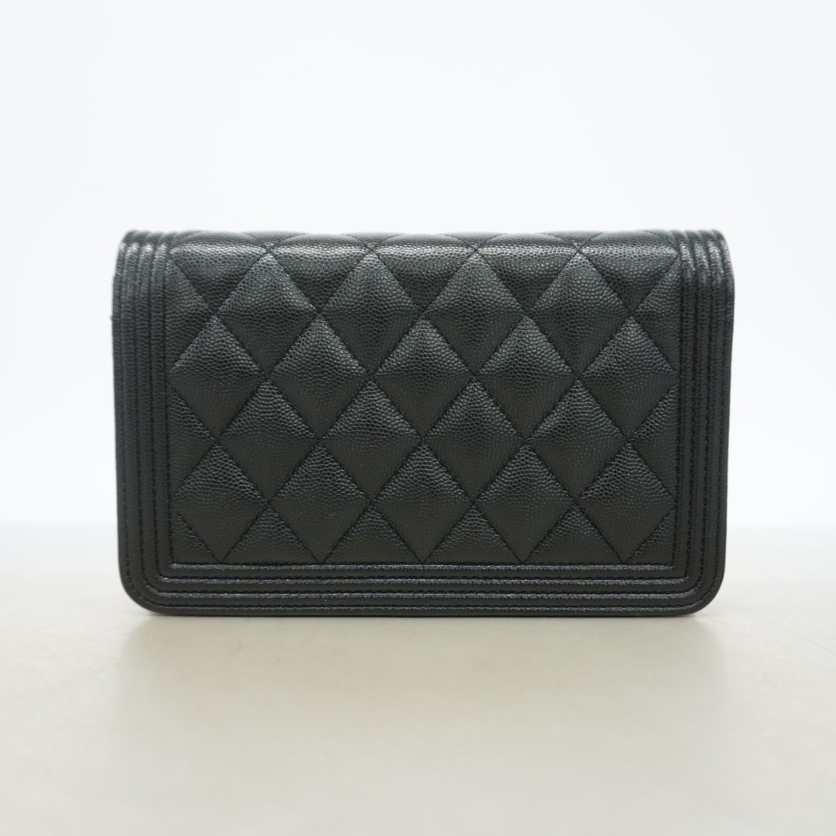 Chanel Wallet on Chain Boy Caviar Leather Black Gold Shoulder Bag — view 7