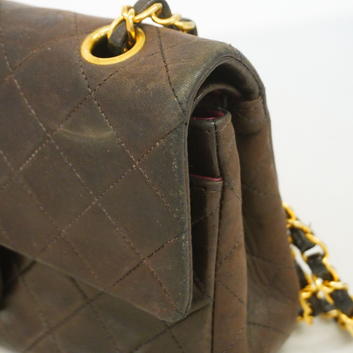 Chanel Shoulder Bag Quilted Lambskin Black Gold — view 7