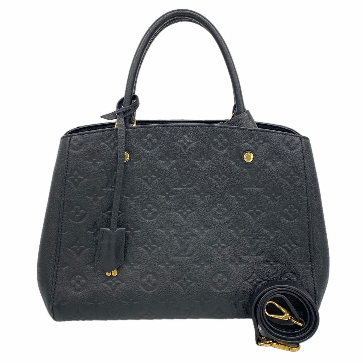 Louis Vuitton Handbag Monogram Empreinte Montaigne MM Noir 2-Way Bag
