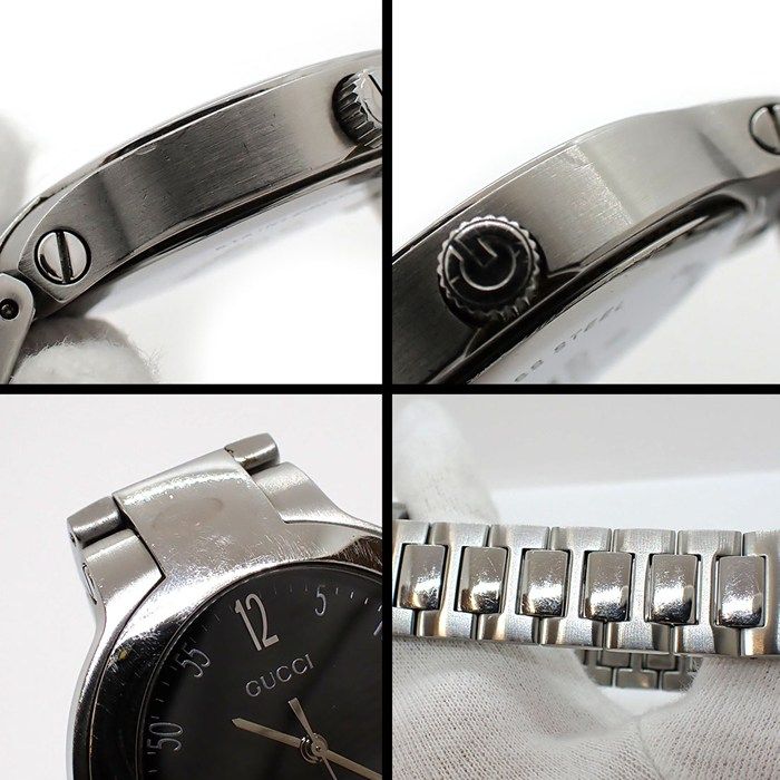 Gucci Watch Round Date Black Dial SS Quartz Analog — view 5