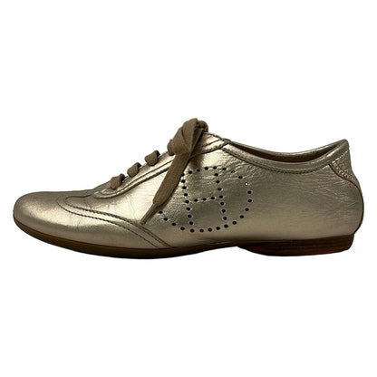 Hermes Shoes Evelyne Gold Leather