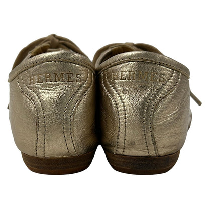 Hermes Shoes Evelyne Gold Leather — view 3