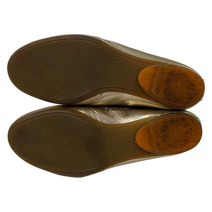 Hermes Shoes Evelyne Gold Leather — view 4