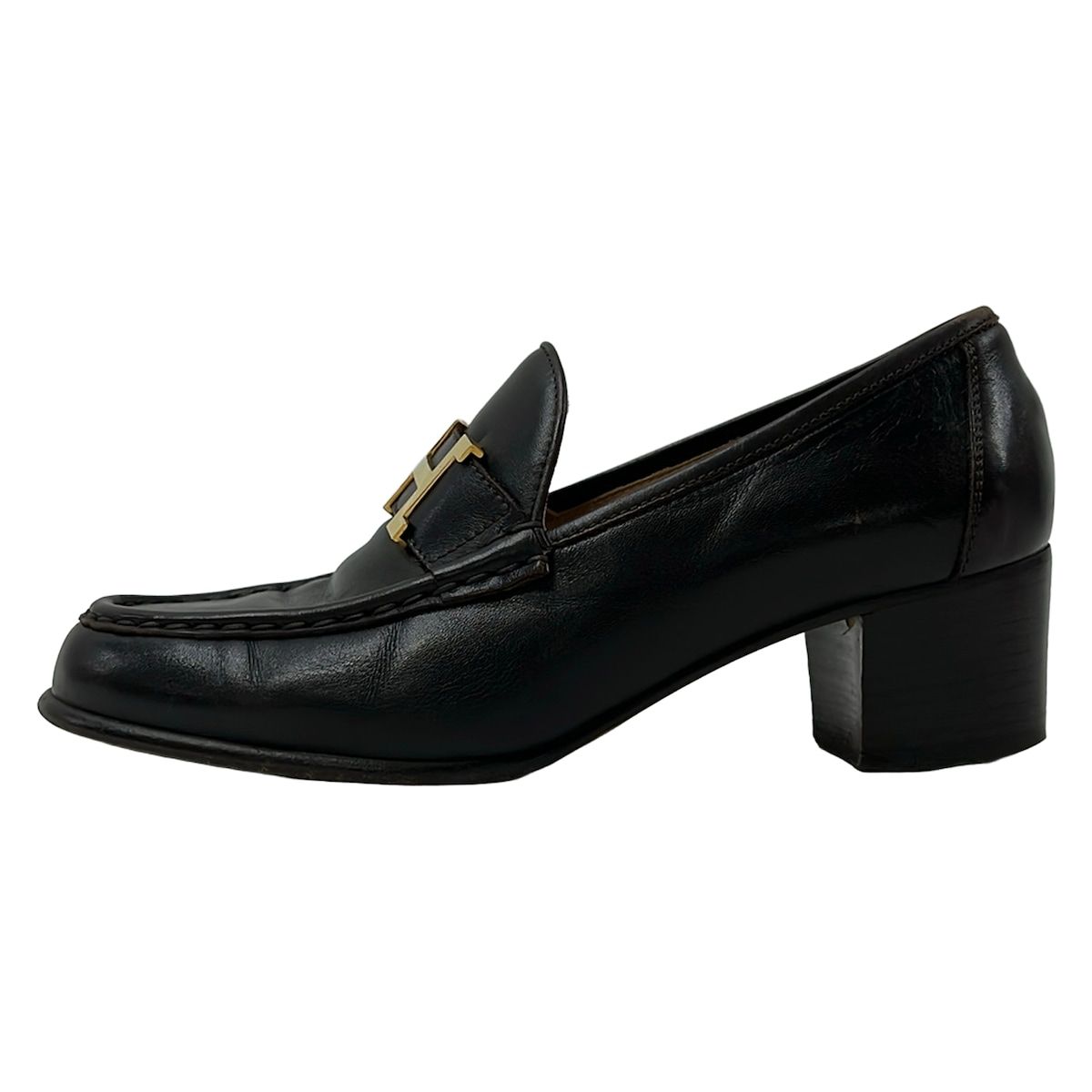 Hermes Pumps Dark Brown Leather Heels