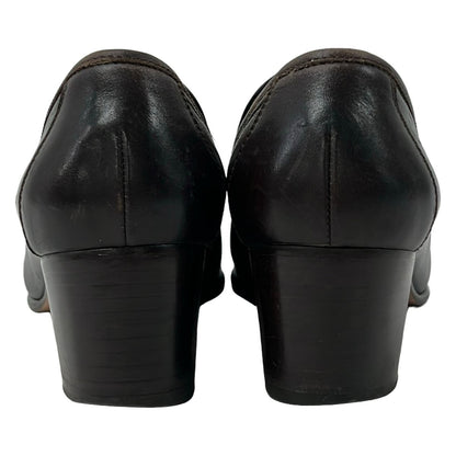 Hermes Pumps Dark Brown Leather Heels — view 3