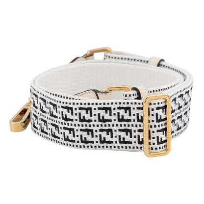 Fendi Shoulder Strap Zucca FF Logo You Canvas White Black — view 2