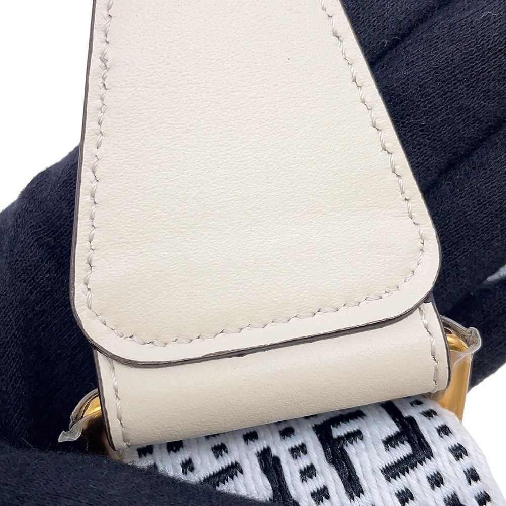 Fendi Shoulder Strap Zucca FF Logo You Canvas White Black — view 7