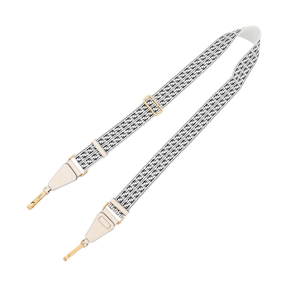 Fendi Shoulder Strap Zucca FF Logo You Canvas White Black — view 4