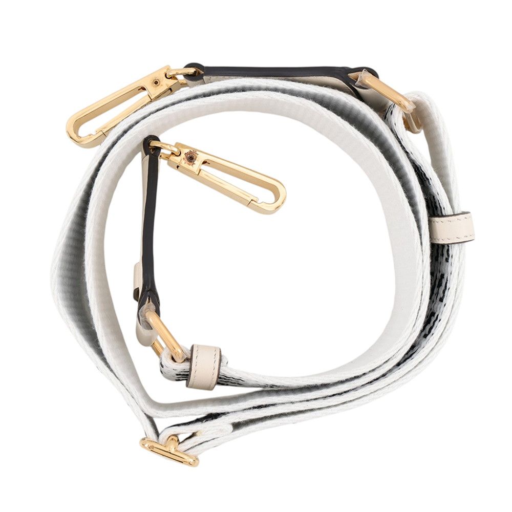 Fendi Shoulder Strap Zucca FF Logo You Canvas White Black — view 3
