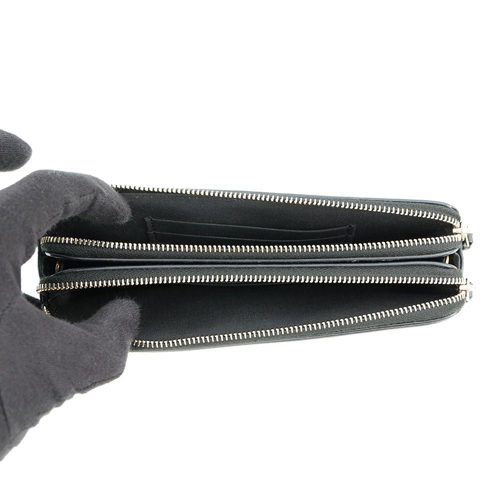 Chanel Chain Wallet CC Filigree Caviar Leather Black Shoulder Bag — view 5